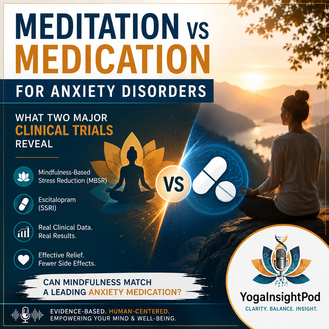 Meditation vs Medication for Anxiety: What Two Major Clinical Trials Reveal About Mindfulness and Escitalopram